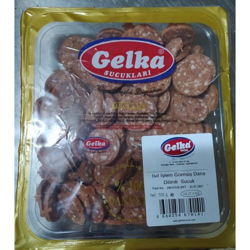 Gelka Dilimli Dana Vakumlu Sucuk (500 Gr.)